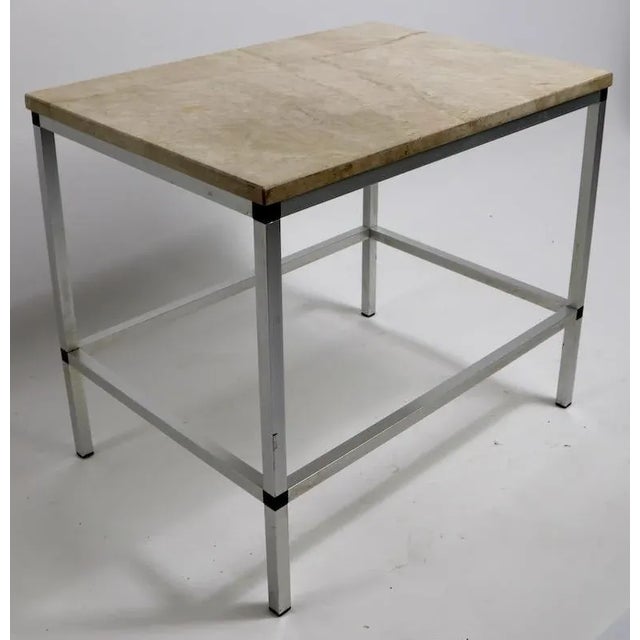 Mid-Century Modern Marble and Aluminum Side Table After McCobb For Sale - Image 3 of 13