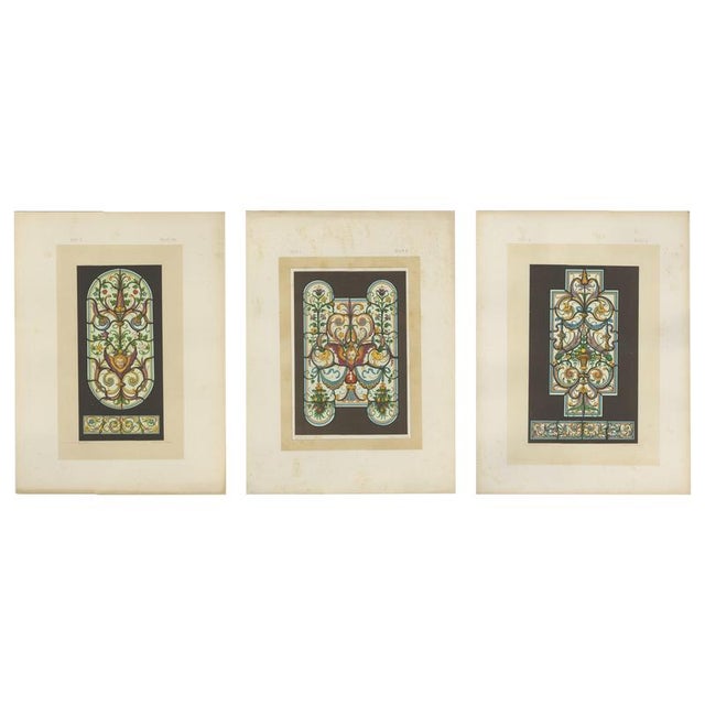 Zettler, Bavarian Decorative Panels, Chromolithographs, 1874, Set of 3 For Sale - Image 9 of 9