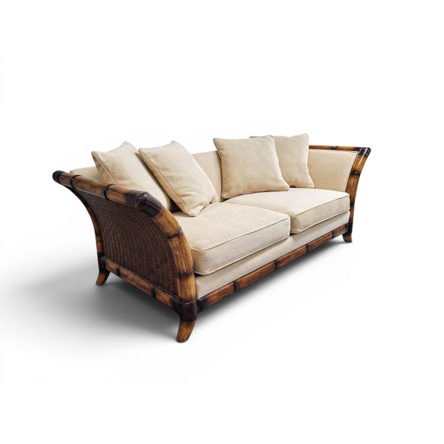 Postmodern Postmodern Flared Arm Tuxedo Sofa in Textured Velvet For Sale - Image 3 of 17