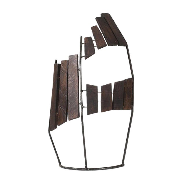 Wood and Metal Sculpture by Fred Leyman For Sale