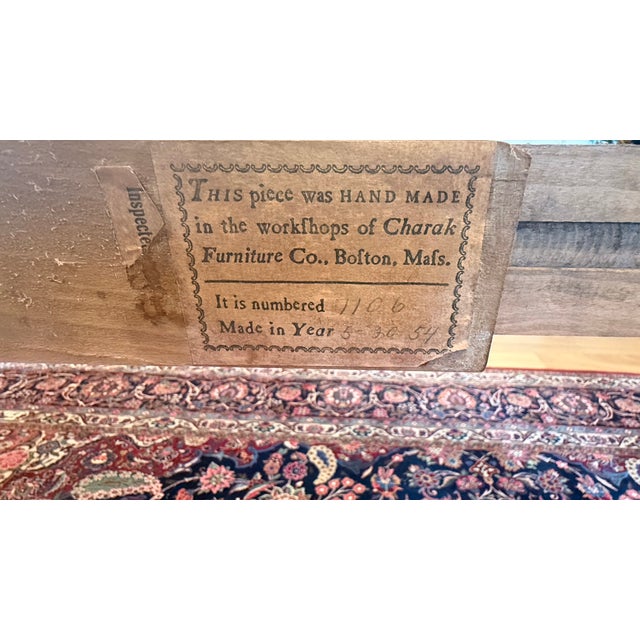 1954 Charak Mahogany Double Pedestal Dining Table With Two Leaves For Sale - Image 16 of 17