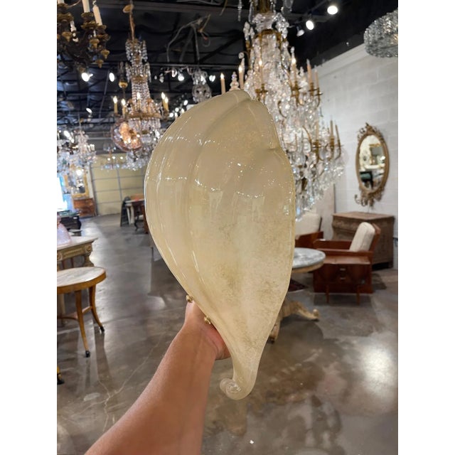 Modern Murano Glass Shell Form Sconces - a Pair For Sale In Dallas - Image 6 of 9