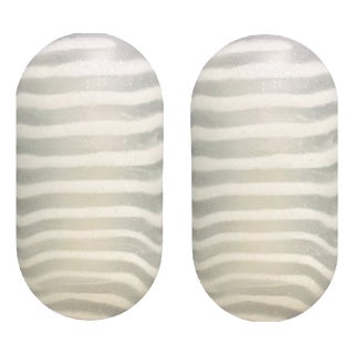 Vintage Striped Glass Wall Lamps from Peill & Putzler, Germany, 1970s, Set of 2 For Sale