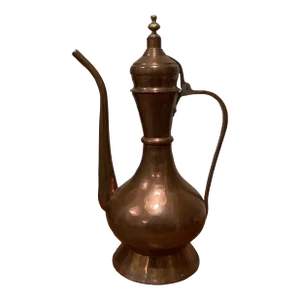 Vintage Persian Indian Mughal Tinned Copper Ewer Washing Pitcher