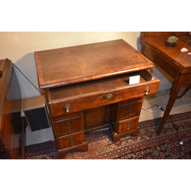 18th Century Walnut Kneehole Dressing Table or Desk For Sale - Image 5 of 12