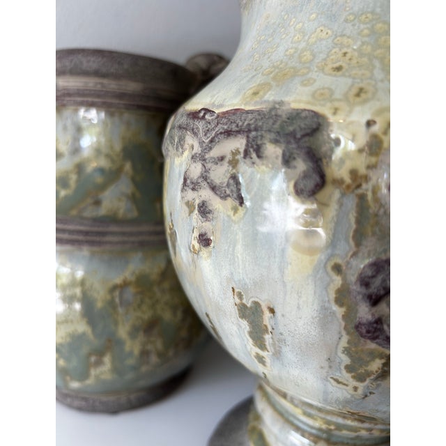 Vintage Pitchers in the Style of Roger Guerìn- A Pair For Sale - Image 4 of 11