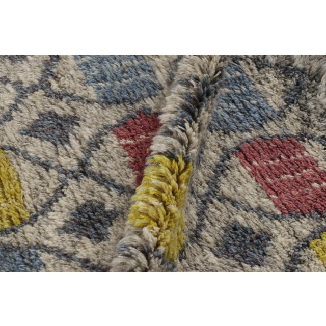 Vintage Swedish Rya Rug, Beige With Colorful Scandinavian Geometry - Rug & Kilim For Sale In New York - Image 6 of 7