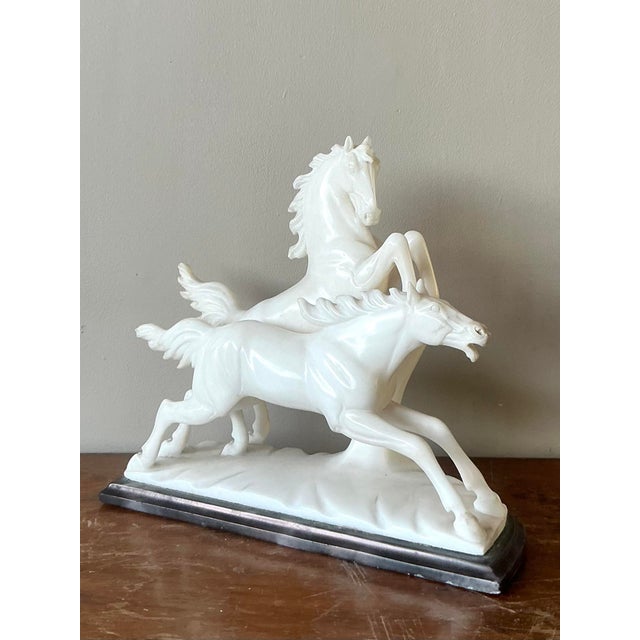 Art Deco Vintage Italian Carved Stone Horse Sculpture For Sale - Image 3 of 12