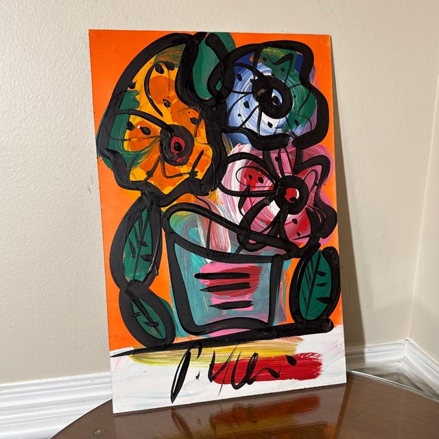 Peter Keil 1972 Original Flower Painting by Artist Peter Keil For Sale - Image 4 of 6