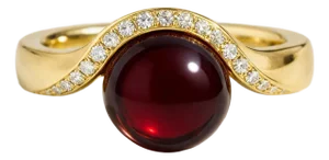 Wave Design Garnet and Topaz Ring in Silver, Gold, Size 6