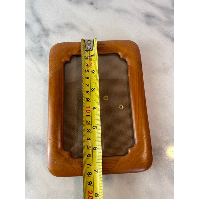 Wood Mid-Century Modern Solid Teak Picture Frame Danish Modern Wall or Tabletop Display For Sale - Image 7 of 7
