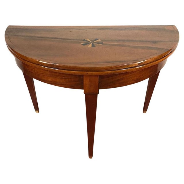 Wood Neoclassical Demi-Lune Table, Germany, 1810s For Sale - Image 7 of 7