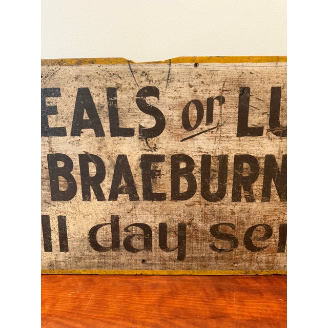 Farmhouse Antique Braeburn Hotel Guilford Maine Painted Wooden Roadside Advertising Sign, C. 1920-1935 For Sale - Image 3 of 18