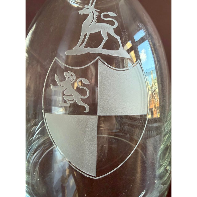 Late 20th Century Decanter Fabulous Xtra Large With Etched Crest For Sale - Image 4 of 7