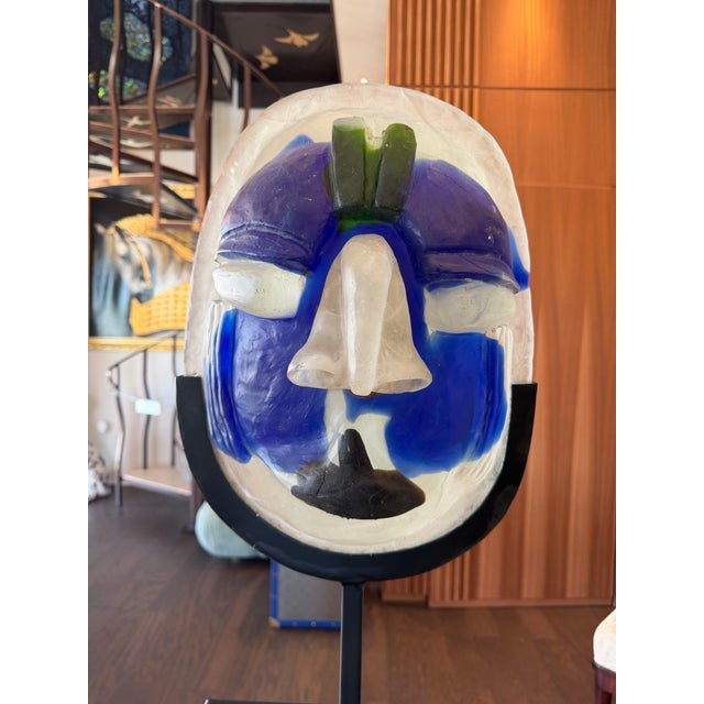 1960s Brutalist Italian Murano Glass Mask For Sale - Image 4 of 8