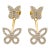 10k Yellow Gold 1/4 CTTW Natural Diamond Butterfly Earrings, Pair For Sale
