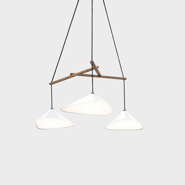 Daniel Becker 'Emily 3' chandelier in matte white. Designed by Berlin luminary Daniel Becker and handmade to order using...