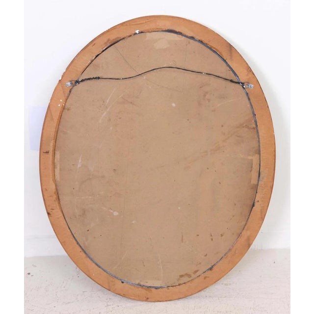 Glass Italian Mid Century Silver Leaf Oval Mirror For Sale - Image 7 of 13