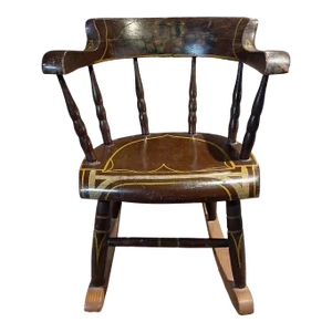 Mid-1800s Early American Child’s Windsor Rocker