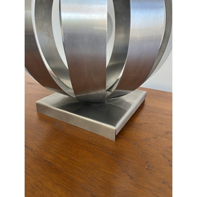 Chrome Moon Table Lamp For Sale - Image 4 of 13