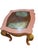 1950s Palm Beach Regency Side Table – Pink & Gold Hollywood Regency Accent Table – Hand Painted Tropical Palm Design – Vintage Glam For Sale - Image 5 of 10