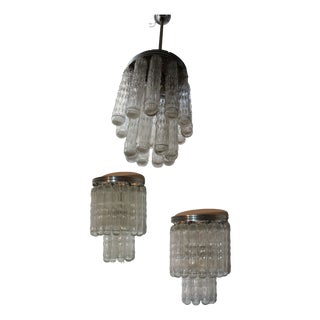 Murano Glass Light Fixtures by Venini, 1970s, Set of 3 For Sale