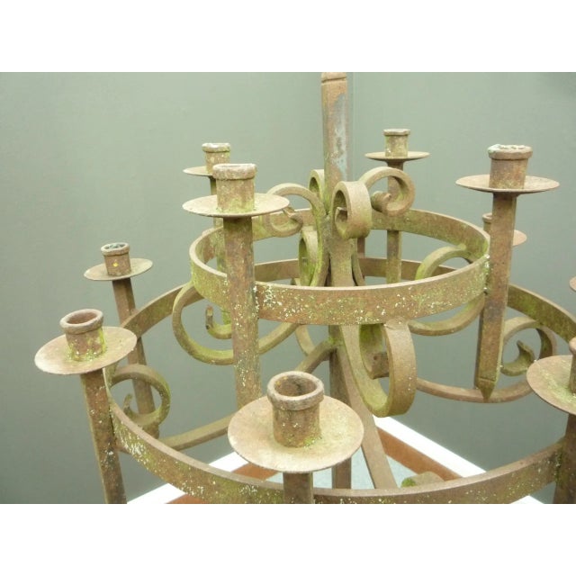 Baroque Antique Cast Iron Candleholder, 1900s For Sale - Image 3 of 8