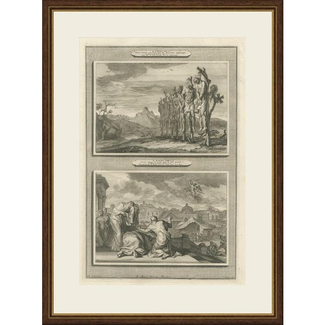 This original copperplate engraving from Pieter Mortier's illustrated Bible, Amsterdam circa 1700, shows two biblical...