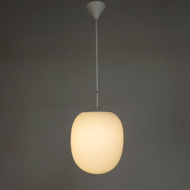Vintage School Lamp with White Frosted Glass Shade, 1950s For Sale - Image 14 of 14