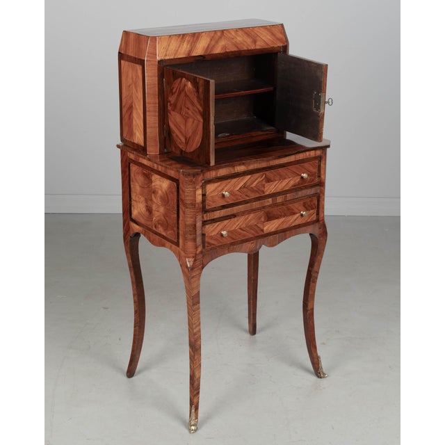 French 18th Century Louis XVI Marquetry Bonheur Du Jour Table For Sale - Image 3 of 11