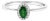 10K White Gold 5X3MM Oval Green Emerald and Diamond Accent Halo Ring (I-J Color, I1-I2 Clarity) - Ring Size 7.5 For Sale