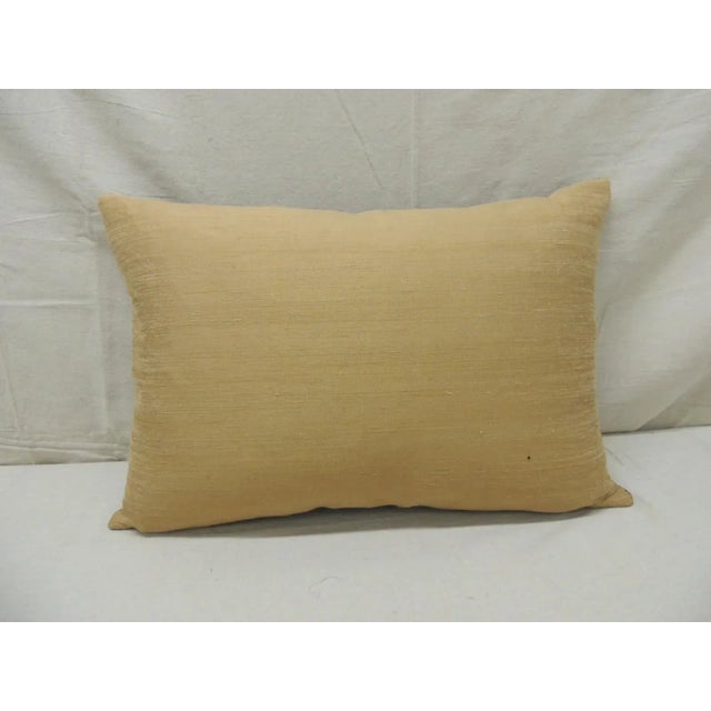 Antique Blue and Red Aubusson Tapestry Decorative Pillow For Sale - Image 4 of 9