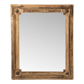 19th Century French Louis XVI Style Wooden Wall Mirror France Late 19th Century For Sale