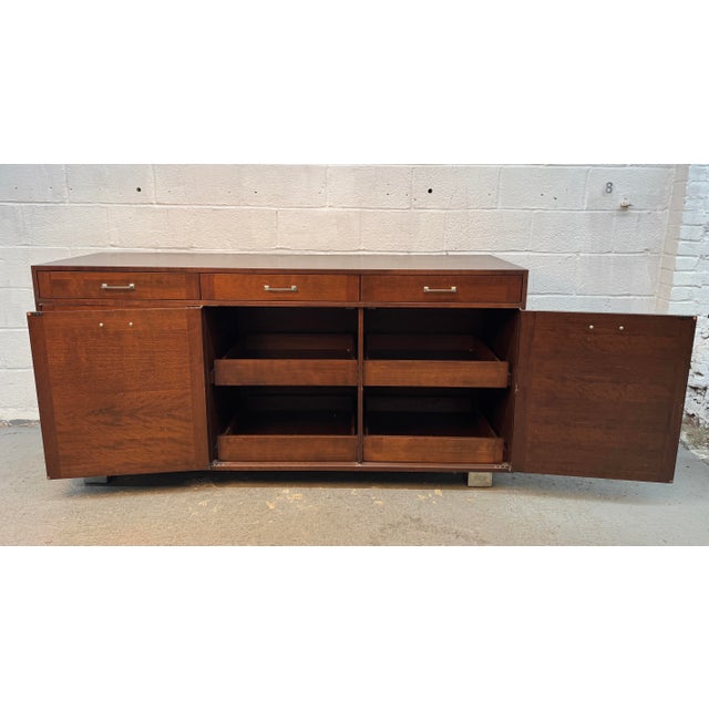 Vintage Modern Walnut Office Credenza For Sale - Image 9 of 17