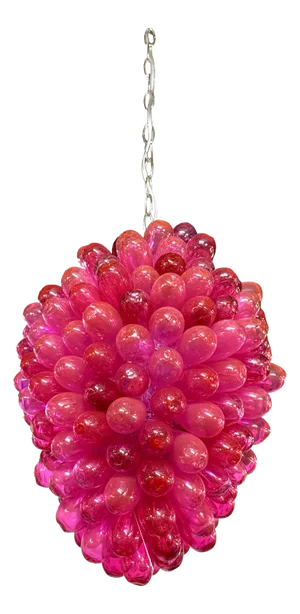 Vintage Pink Chandelier of Recycled Hand Blown Glass