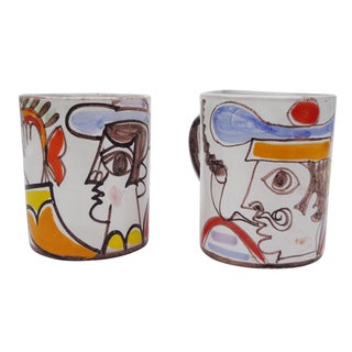 Ceramic Desimone Mugs - Pair For Sale