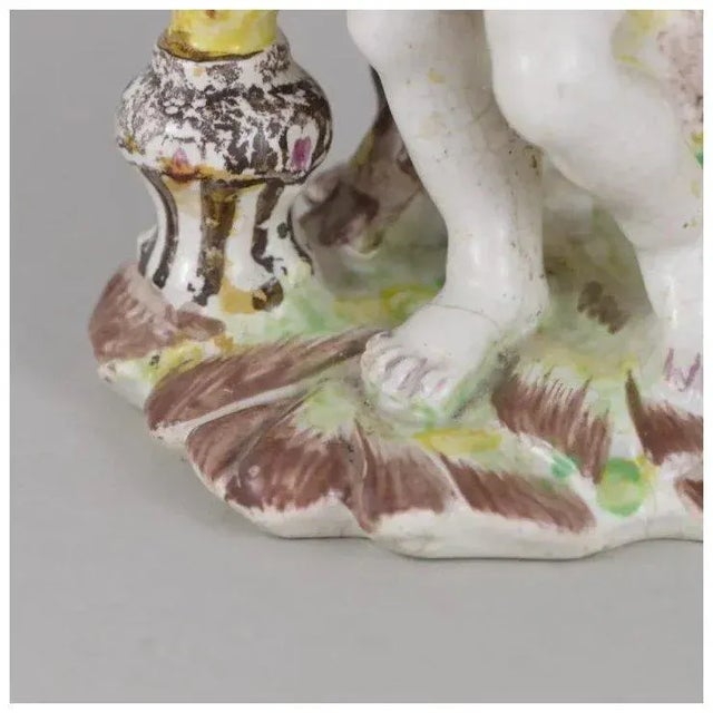 18th Century Antique 18th Century French Tin Glaze Faience Delft Four Seasons Figure Emblematic of Winter For Sale - Image 5 of 12