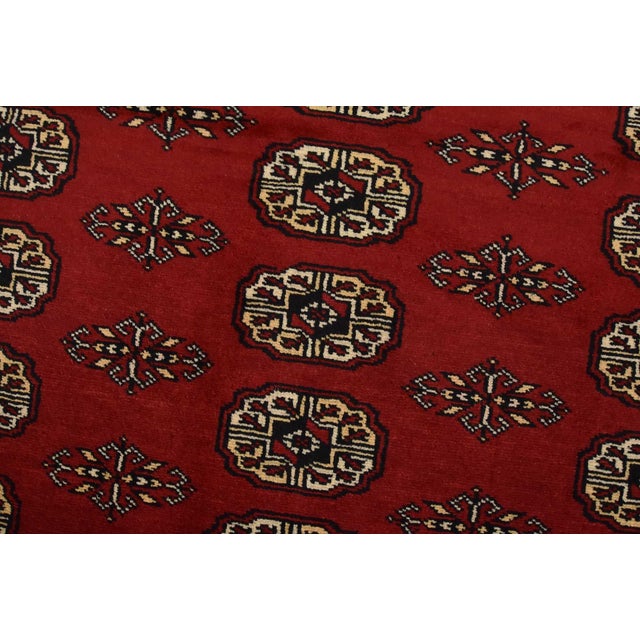 2020s Bokhara Rug 8′ X 10’1” Red Wool Tribal Hand-Knotted Oriental Carpet For Sale - Image 5 of 13