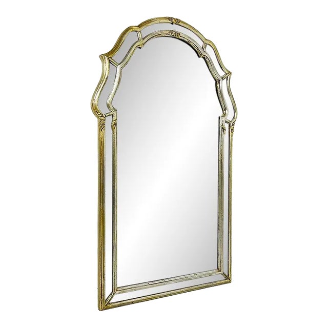 Mid 20th Century Italian Regency Parclose Wall Mirror For Sale