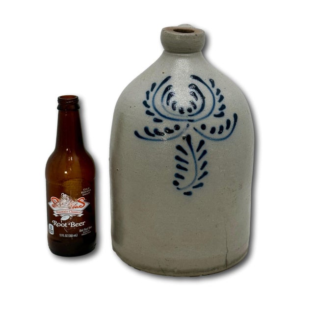 This really is a Great Looking Antique American Country Primitive Stoneware Spirits Jug. Small - Very Desirable 1 Gallon...