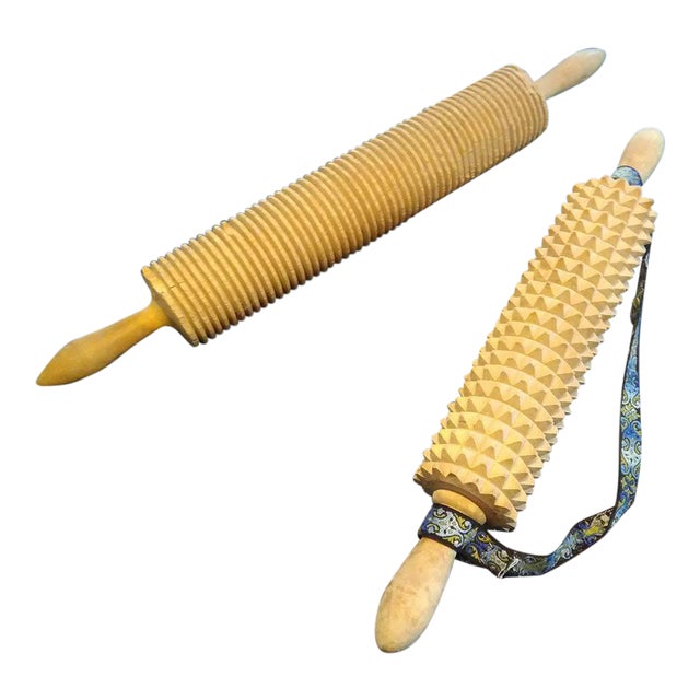 Antique Swedish Rolling Pins (Knäckebröd) a Pair Chairish