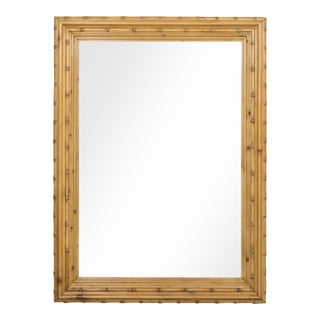 English Faux Bamboo Wall Mirror with Beveled Glass, circa 1890 For Sale