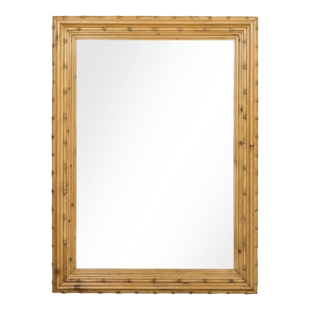 English Faux Bamboo Wall Mirror with Beveled Glass, circa 1890 For Sale
