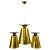 Polished Brass Pendant Lamps Attributed to Paavo Tynell, 1950s, Set of 3 For Sale