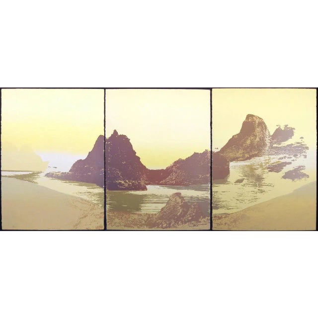 1978 "Gaea's Morning I, II, III" Abstract Ethereal Seascape Serigraph Triptych - Set of 3 For Sale - Image 11 of 11