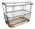 Vintage French Metal Bakery Cart Long Industrial Bread Trolley Rolling Laundry Basket, 1920s For Sale