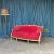 1920s French Louis XV Style Settee in Red Velvet For Sale - Image 5 of 12
