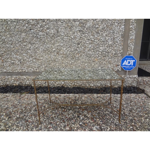 French 1940s French Maison Baguès Bronze and Mirror Coffee Table For Sale - Image 3 of 12