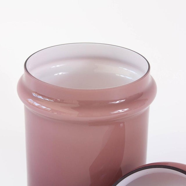 Vintage Portuguese Purple Opaline Glass Jar with Lid, 1960s For Sale - Image 9 of 12