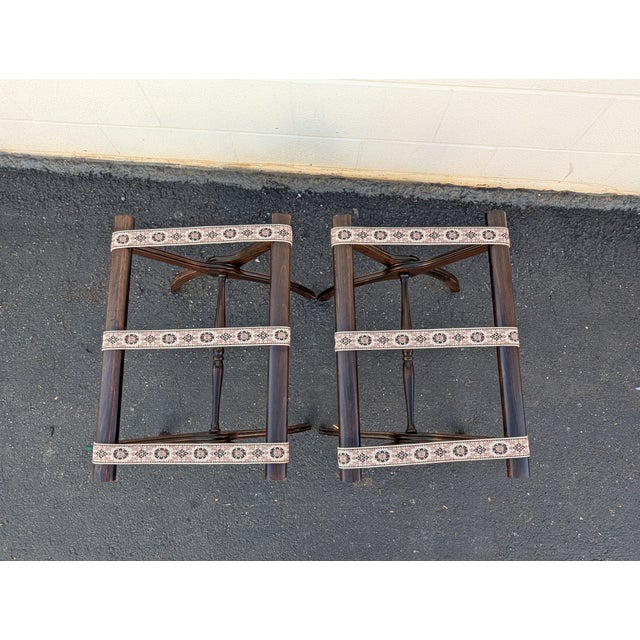 Vintage Mid Century Butler Folding Luggage Rack Suitcase Stand - A Pair For Sale - Image 10 of 11